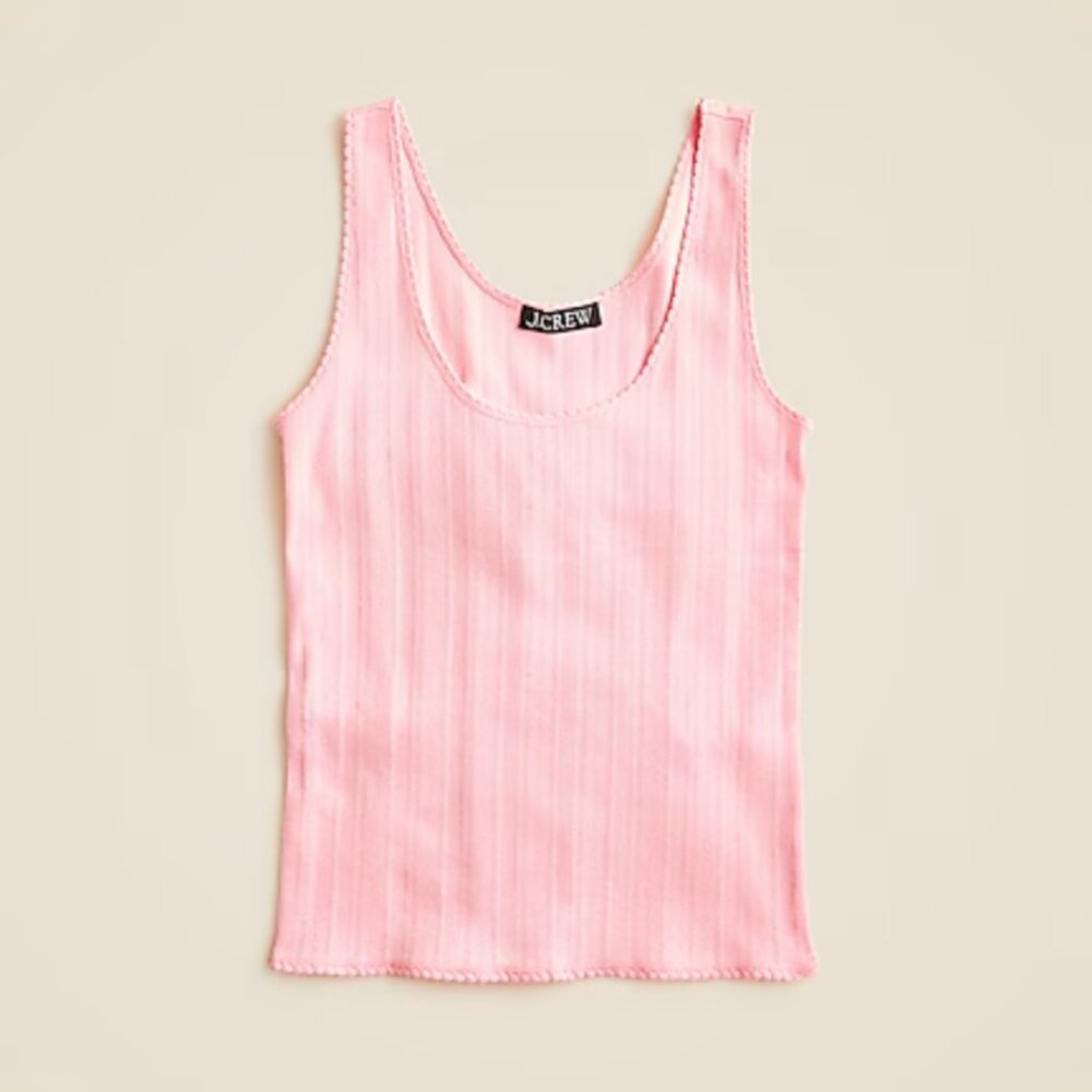 NWT JCREW 100% Cotton Pointelle tank top in Baby Pink